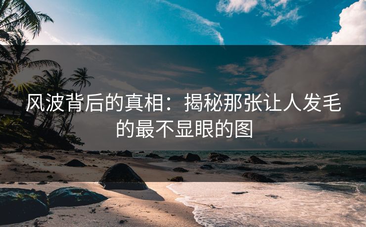 风波背后的真相：揭秘那张让人发毛的最不显眼的图